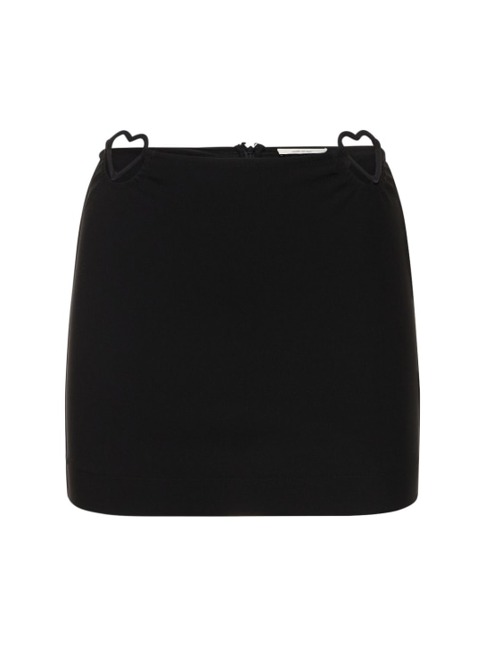 Nensi Dojaka: Viscose knit mini skirt w/ heart details - Schwarz - women_0 | Luisa Via Roma