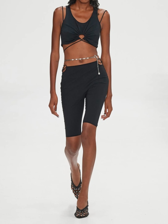 Nensi Dojaka: Biker shorts w/ heart details - Black - women_1 | Luisa Via Roma