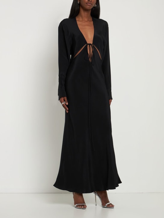 Christopher Esber: Silk satin long sleeve long dress - women_1 | Luisa Via Roma