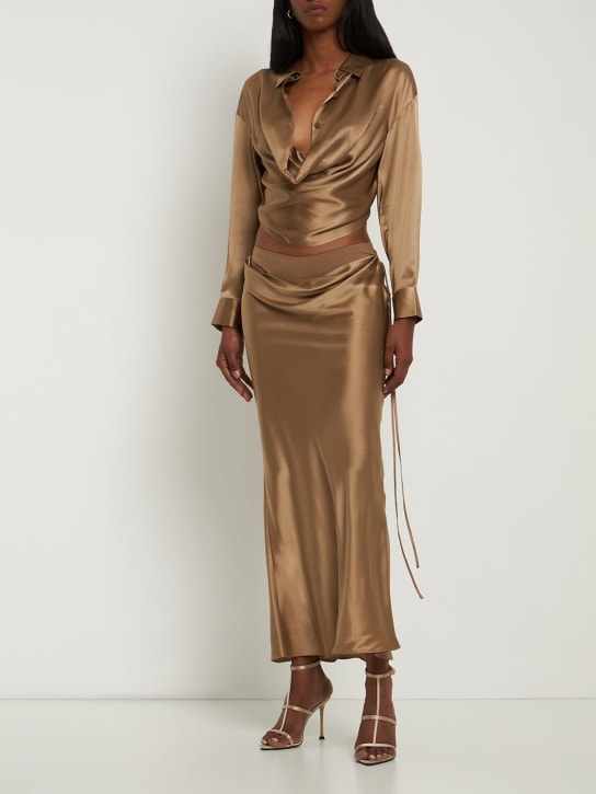 Christopher Esber: Draped neckline silk satin shirt - women_1 | Luisa Via Roma