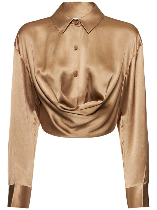 Christopher Esber: Draped neckline silk satin shirt - women_0 | Luisa Via Roma