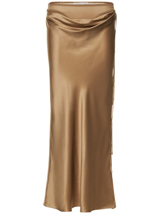 Christopher Esber: Plunge line lingerie satin long skirt - women_0 | Luisa Via Roma