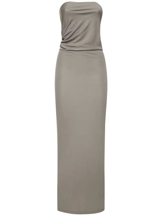 Christopher Esber: Vestido largo fruncido sin tirantes - Gris - women_0 | Luisa Via Roma