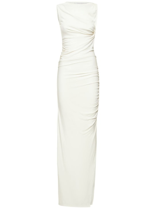 Christopher Esber: Twisted jersey sleeveless long dress - White - women_0 | Luisa Via Roma