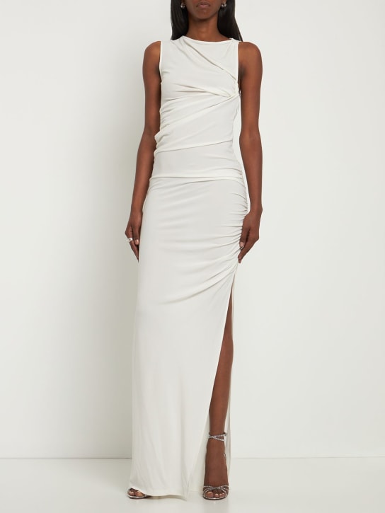 Christopher Esber: Vestido largo de jersey sin mangas - Blanco - women_1 | Luisa Via Roma