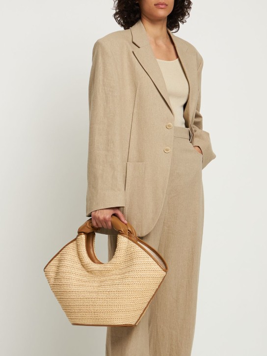 Hereu: Castell raffia & leather tote bag - women_1 | Luisa Via Roma