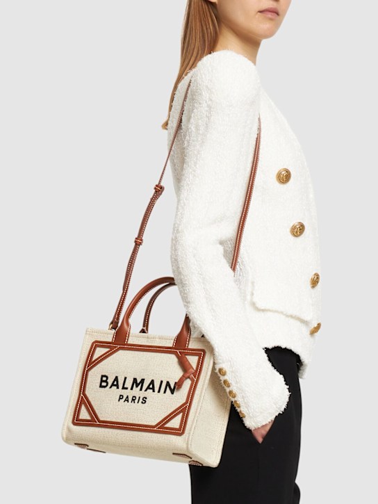 Balmain: Small B-army canvas bag - women_1 | Luisa Via Roma