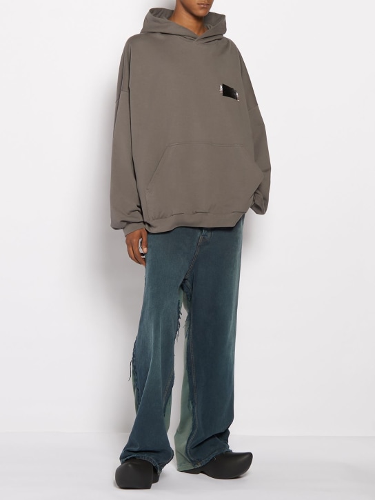 Balenciaga: Cotton sweatshirt hoodie - Smoked Grey - men_1 | Luisa Via Roma