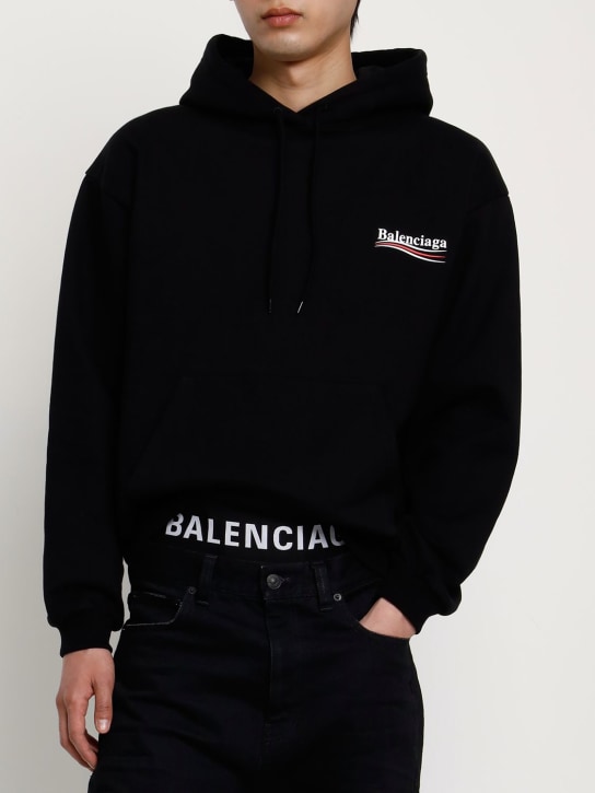 Balenciaga: 棉质平角裤 - 黑色 - men_1 | Luisa Via Roma