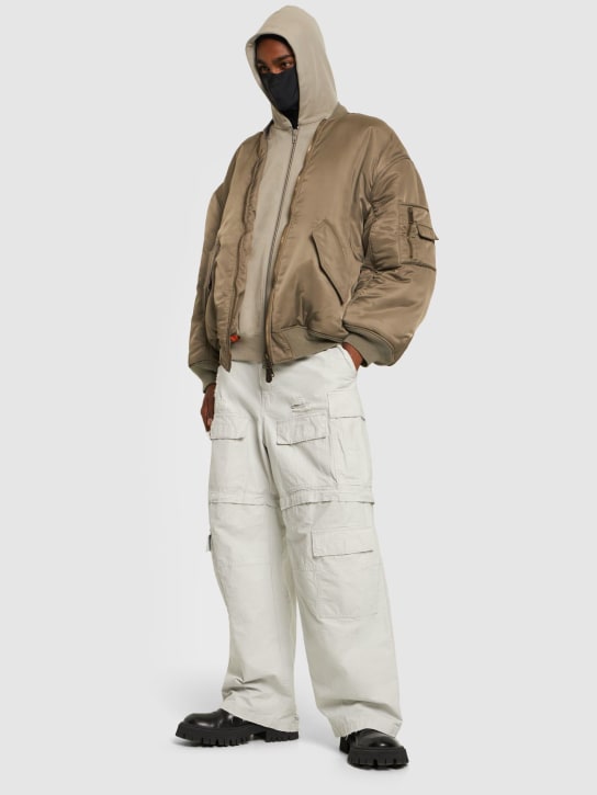 Balenciaga: Distressed ripstop cotton pants - Light Grey - men_1 | Luisa Via Roma