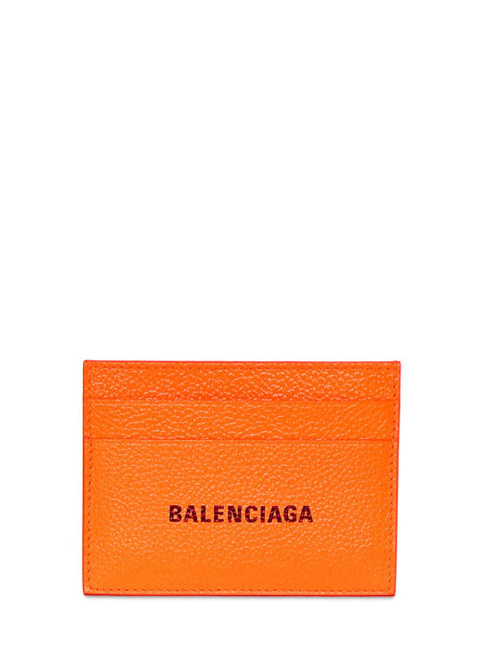 Balenciaga: Porte-cartes de crédit - Orange Fluo - men_0 | Luisa Via Roma