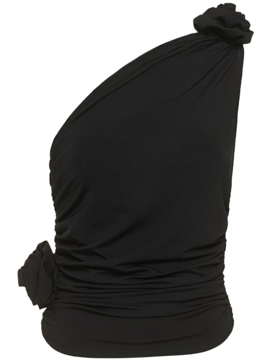Magda Butrym: Jersey one shoulder flower top - women_0 | Luisa Via Roma