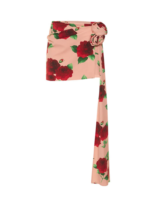 Magda Butrym: Minigonna in jersey stampato - Rosa - women_0 | Luisa Via Roma