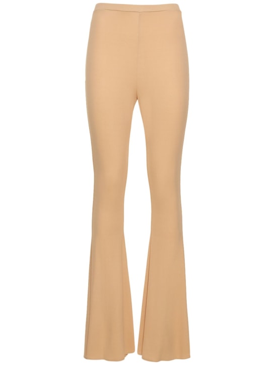Magda Butrym: Pantalon évasé en jersey - Beige - women_0 | Luisa Via Roma
