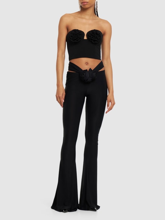 Crepe bustier w/ 3D flowers - Thumbnail 2
