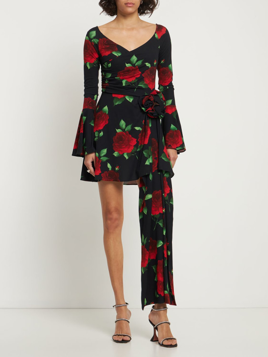Magda Butrym: Robe courte en jersey imprimé - Multicolore - women_1 | Luisa Via Roma
