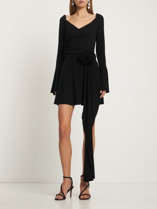 Magda Butrym: Off-the-shoulder jersey mini dress - Black - women_1 | Luisa Via Roma