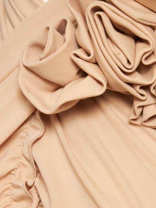 Magda Butrym: Body in jersey con fiore - Beige - women_4 | Luisa Via Roma