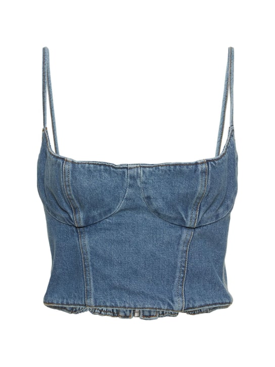 Magda Butrym: Crop top in denim - Denim - women_0 | Luisa Via Roma