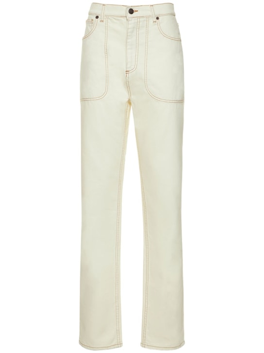 Magda Butrym: Denim contrast stitching straight jeans - Cream - women_0 | Luisa Via Roma