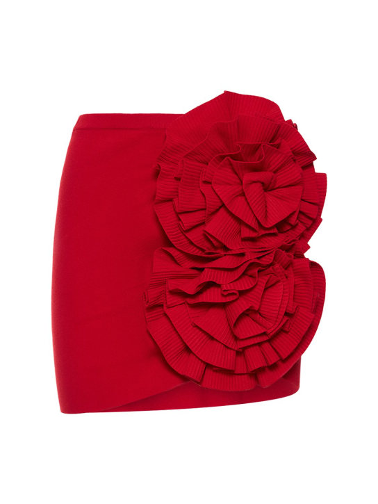 Magda Butrym: Minigonna in maglia con fiori 3D - women_0 | Luisa Via Roma
