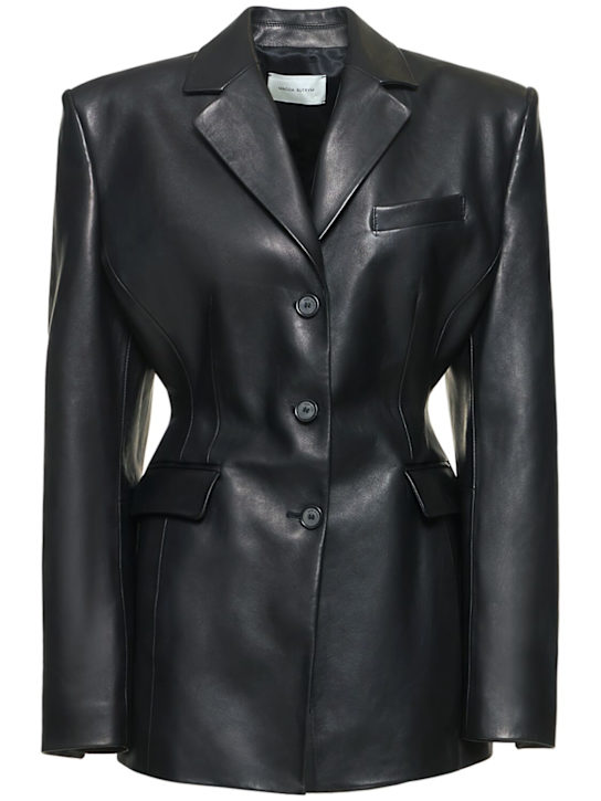Magda Butrym: Leather tie-back blazer - women_0 | Luisa Via Roma