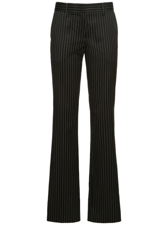 Magda Butrym: Striped twill low rise pants - Black/White - women_0 | Luisa Via Roma