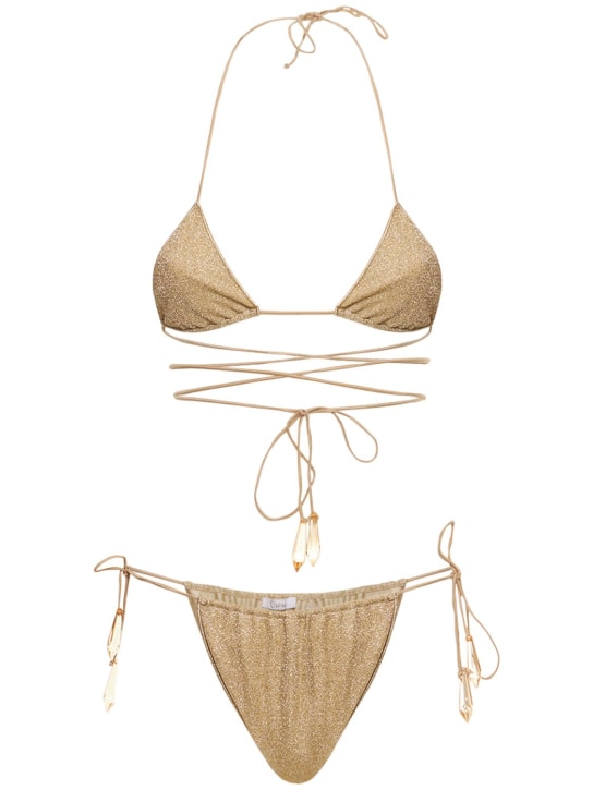 Lumière embellished triangle bikini set - Oséree Swimwear - Women ...