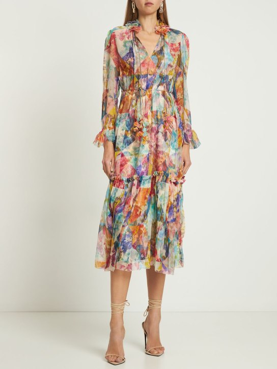 High tide printed linen midi dress - Zimmermann - Women | Luisaviaroma