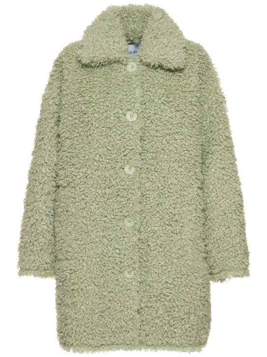 Mint green fur on sale coat