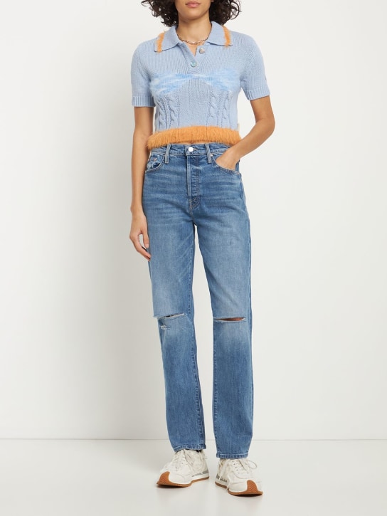 Mother: The Huffy skimp stretch denim jeans - Blue - women_1 | Luisa Via Roma