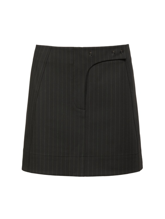 Stretch viscose striped mini skirt - Thumbnail 1