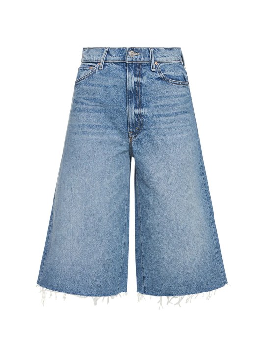 Mother: The Undercover Fray cotton denim shorts - Blue - women_0 | Luisa Via Roma