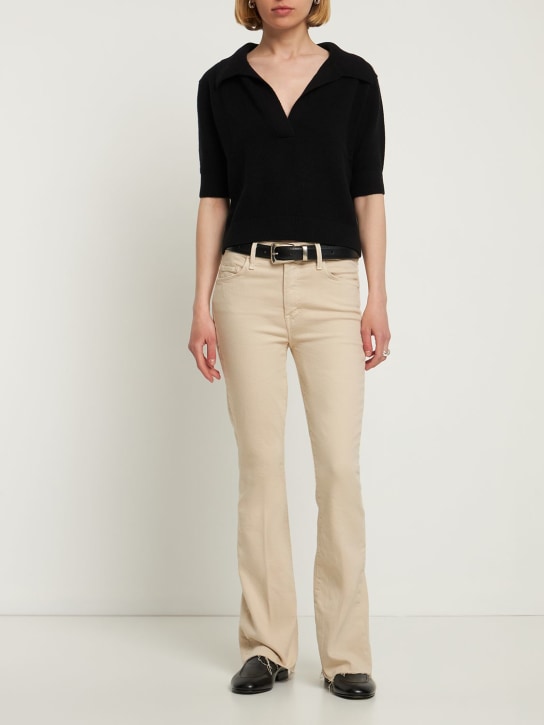 Mother: The Weekender fray cotton jeans - Beige - women_1 | Luisa Via Roma