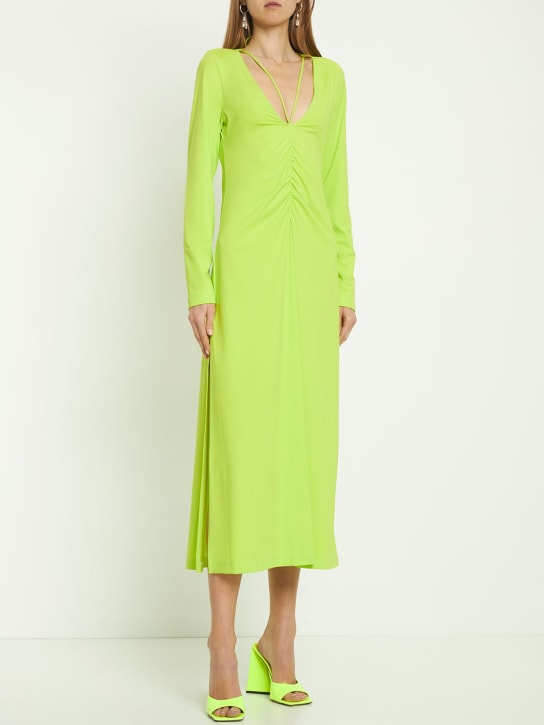 Saks Potts: Nikola stretch jersey midi dress - Green - women_1 | Luisa Via Roma