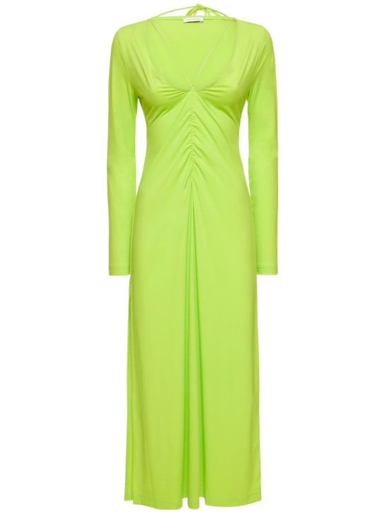 Saks Potts: Nikola stretch jersey midi dress - Green - women_0 | Luisa Via Roma