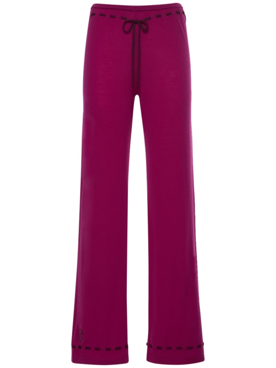 Saks Potts: Patricia ストレートウールパンツ - フクシャ - women_0 | Luisa Via Roma