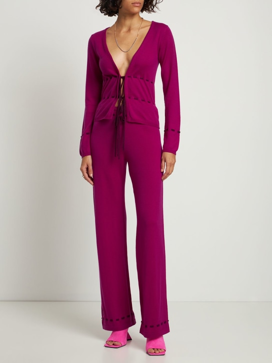 Saks Potts: Patricia ストレートウールパンツ - フクシャ - women_1 | Luisa Via Roma