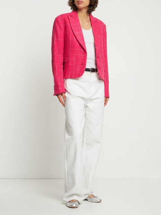 Saks Potts: Theo ウールブレンドブークレクロップドブレザー - フクシャ - women_1 | Luisa Via Roma