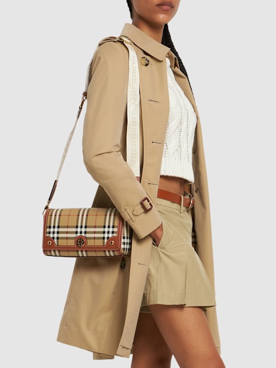 Burberry: Borsa piccola Note in tela check - women_1 | Luisa Via Roma