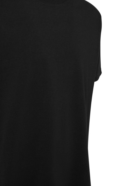 Bottega Veneta: Camiseta de jersey de algodón ligero - Negro - men_1 | Luisa Via Roma