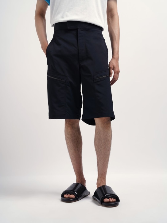 Bottega Veneta: Nylon cargo shorts - Gece Mavisi - men_1 | Luisa Via Roma