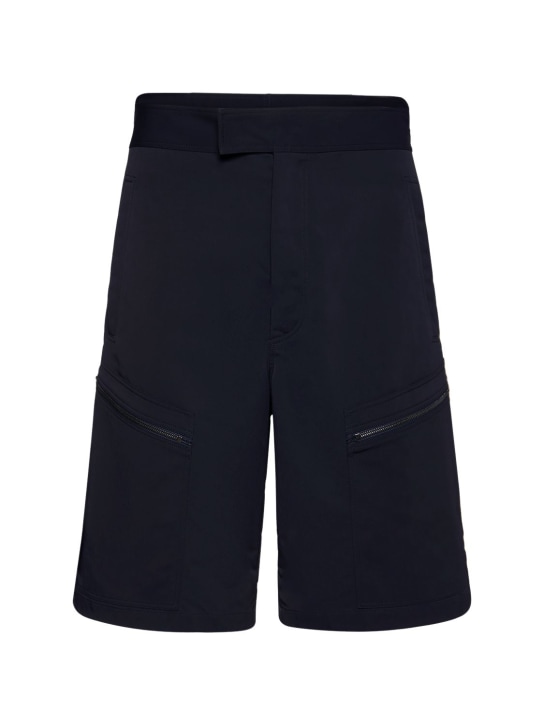 Bottega Veneta: Nylon cargo shorts - Midnight Blue - men_0 | Luisa Via Roma