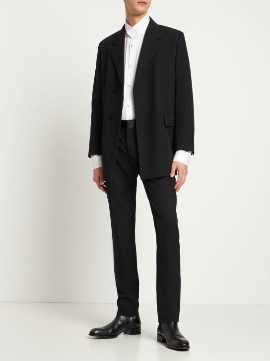 Balmain: Covered cotton satin shirt - White - men_1 | Luisa Via Roma