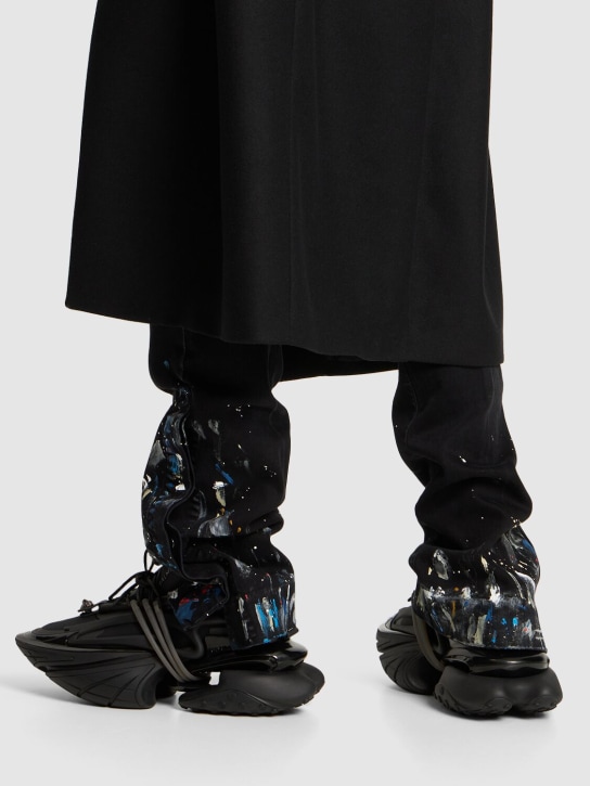 Balmain: Unicorn neoprene & calfskin sneakers - men_2 | Luisa Via Roma