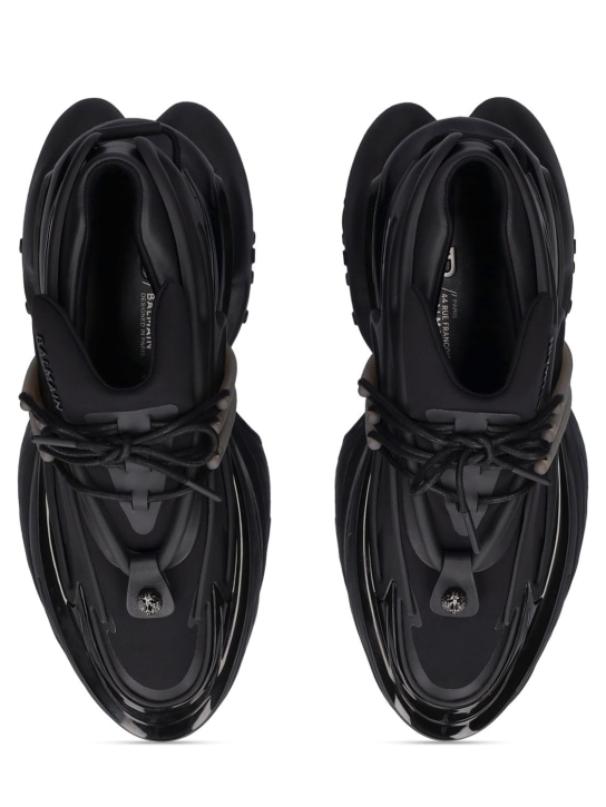 Balmain: Unicorn neoprene & calfskin sneakers - men_6 | Luisa Via Roma