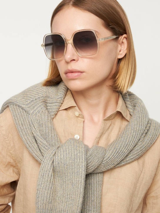 Isabel Marant: Oversize squared acetate sunglasses - Yellow/Grey - women_1 | Luisa Via Roma