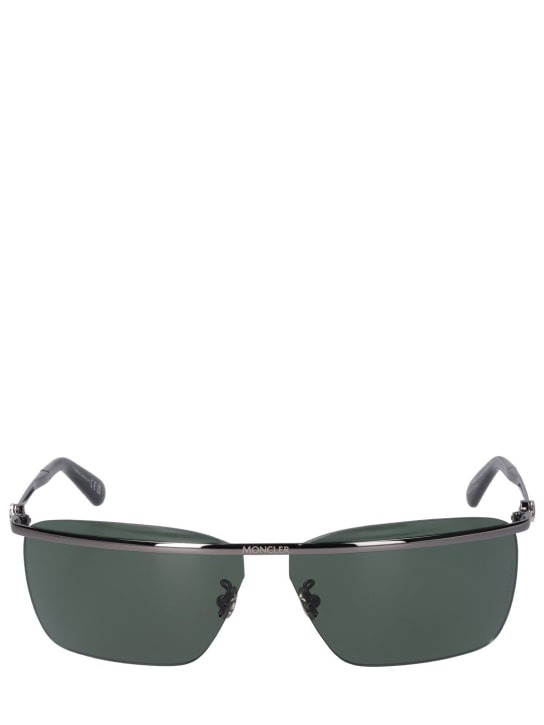 Moncler: Niveler sunglasses - Ruthenium/Green - men_0 | Luisa Via Roma