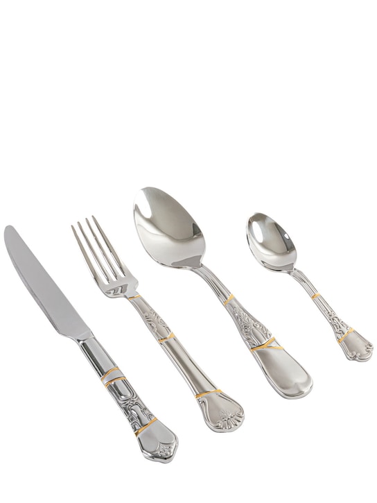 Seletti: Kintsugi stainless steel cutlery set - Gümüş - ecraft_0 | Luisa Via Roma