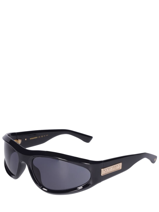 Dsquared2: D2 Wraparound mask sunglasses - Black/Grey - women_1 | Luisa Via Roma